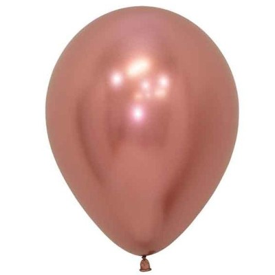 Globos Redondos Reflex Rosa Dorado