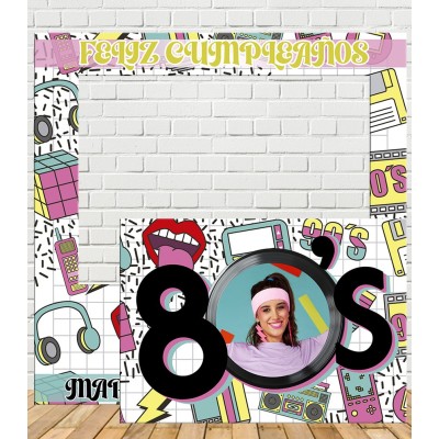 Photocall Cumpleaños Personalizado Ochentero - Tu Fiesta Mola Mazo