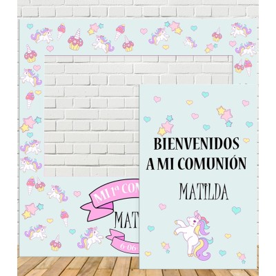 Photocall Comunión Unicornio