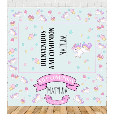 Photocall Comunión Unicornio