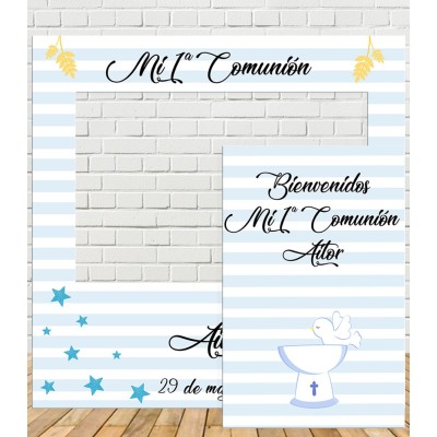 Photocall Comunión Rayas