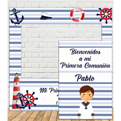 Photocall Comunión Rayas Marinero