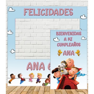Photocall Cumpleaños Snoopy y Amgios