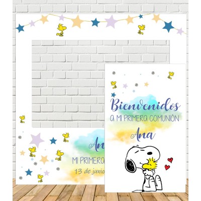 Photocall Comunión Snoopy y sus Amigos