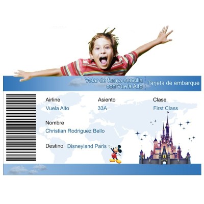 Tarjeta embarque gigante