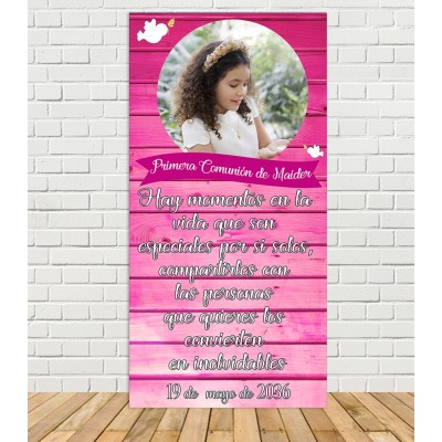 Cartel Bienvenida Comunión en madera