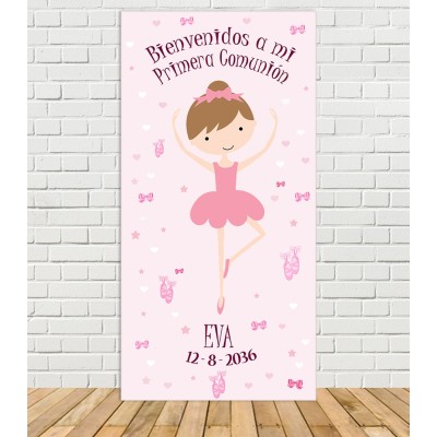 Comunión Cartel Bienvenida Bailarina
