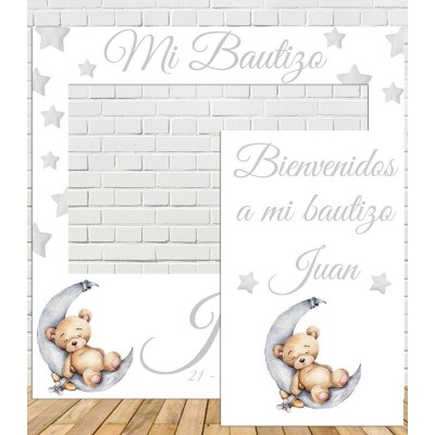 Photocall y cartel Bautizo  Oso Dormido