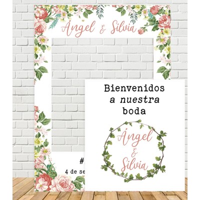Photocall boda con Flores