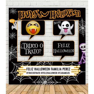 Marco Polaroid Halloween Personalizado con Nombre | Photocall 100x100 cm