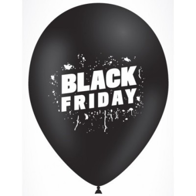 Bolsa de globos de látex negro de treinta centímetros impresos a doble cara Black Friday para tiendas