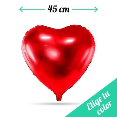 Ramillete de globos foil metálicos con forma de corazón de 45cm para decoración de San Valentín