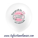 Globo en blanco "Lanza este globo al aire" Rosa