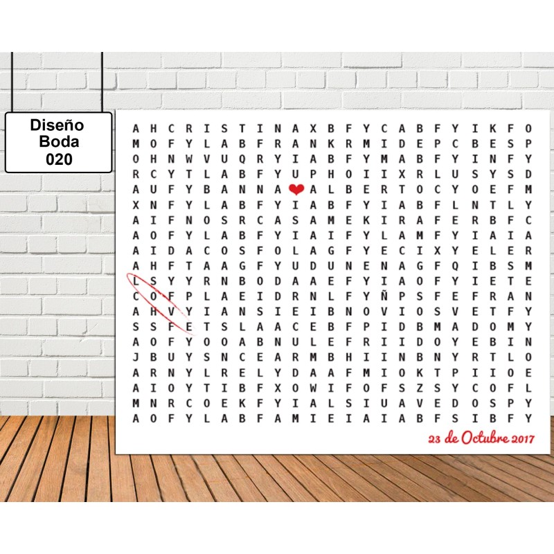 Diseño Boda Sopa de Letras Diseño Boda Sopa de Letras