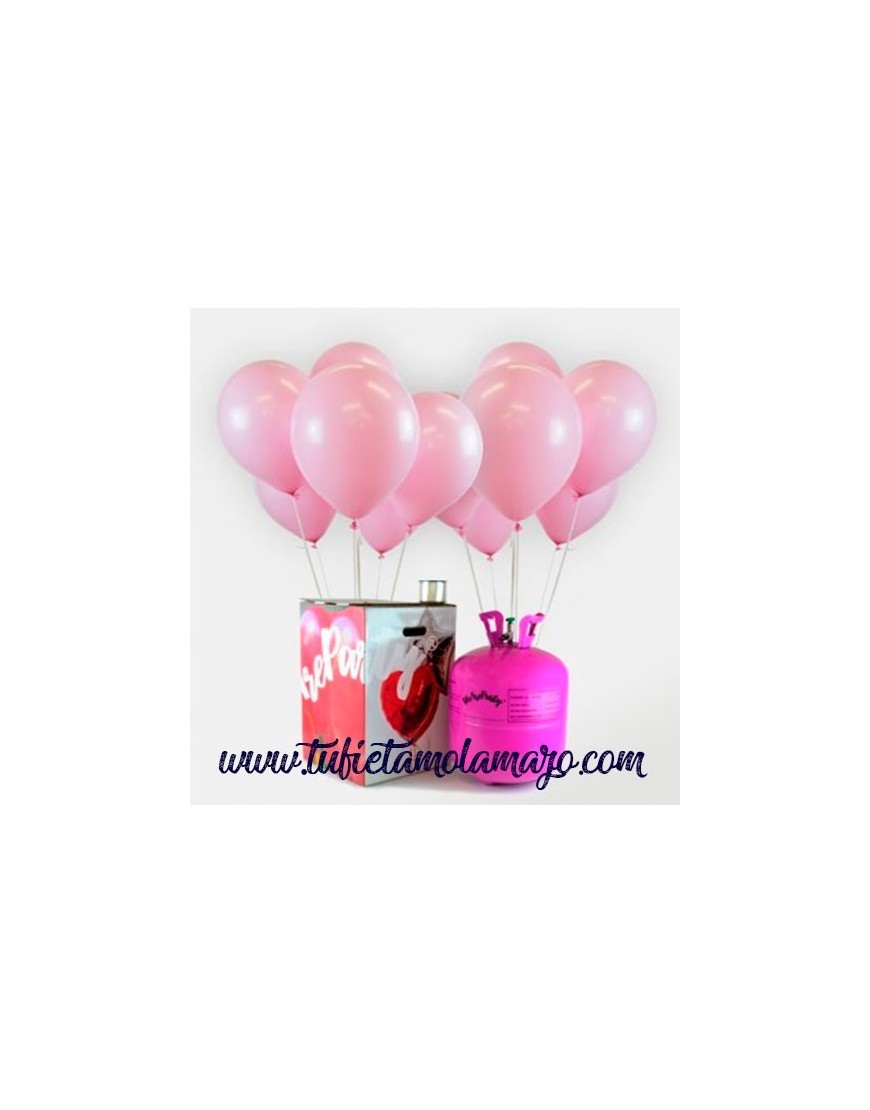 Helio globos rosa baby