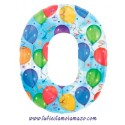 Globo de foil de número con globos de colores